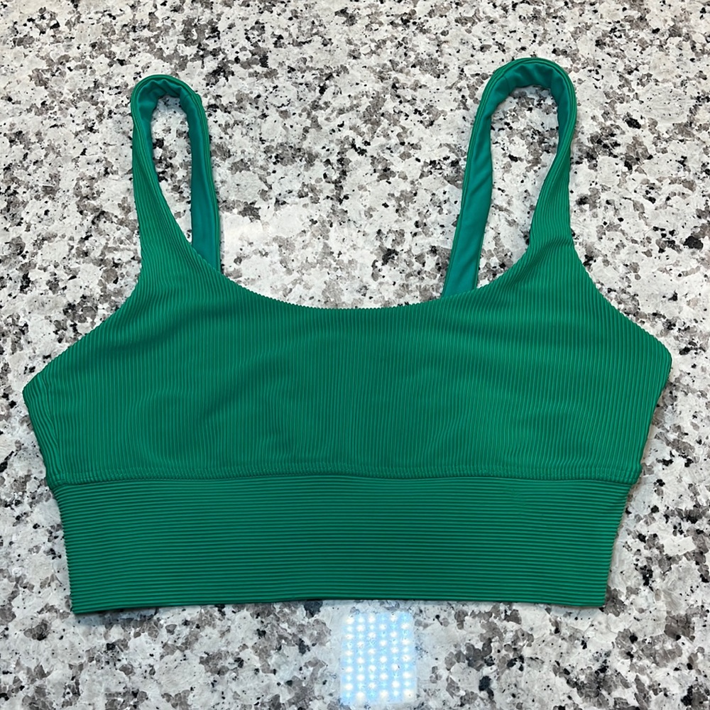 Beach Riot Ribbed Green Sports Bra
